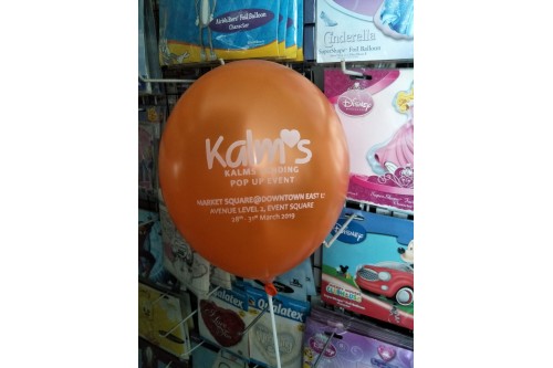 Orange Balloon with White Ink